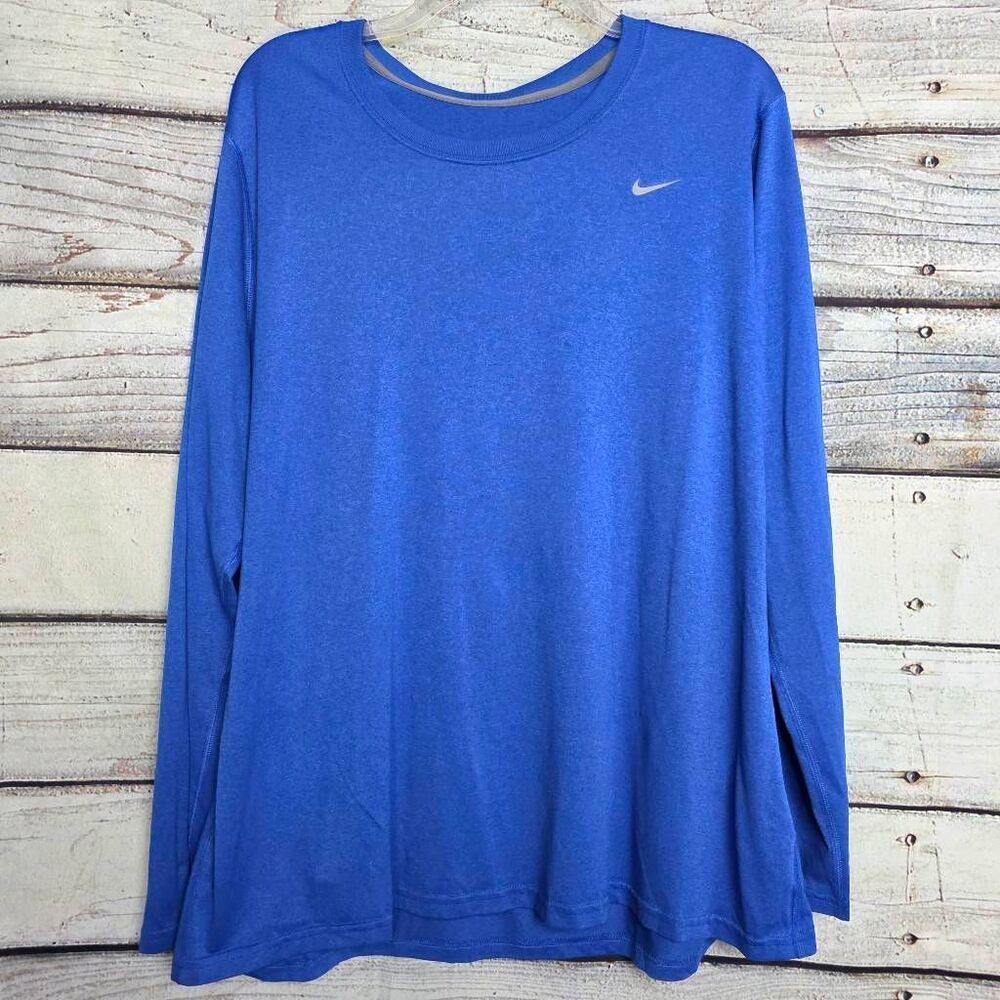 Nike Dri-FIT Long Sleeve Blue Athletic Shirt XXL